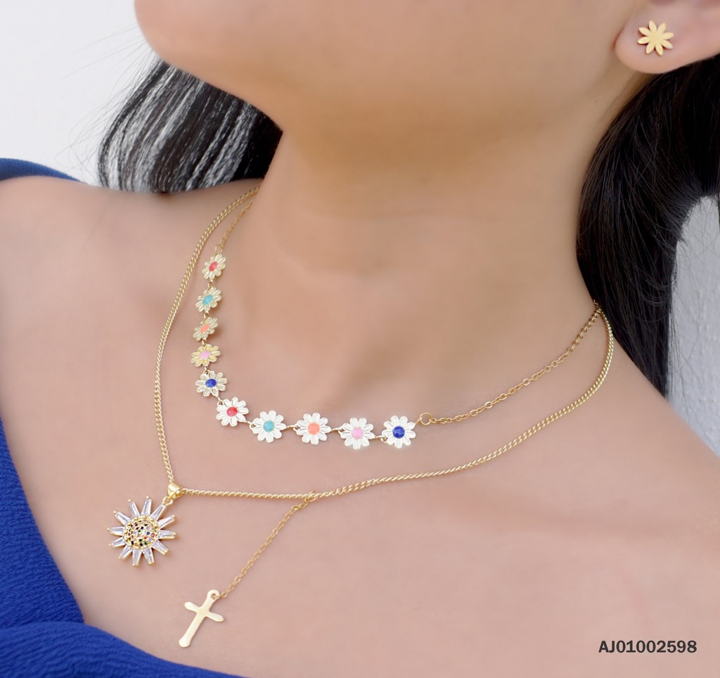 JUEGO DETALLES DOBLE CAD.FLORES CENTROS COL DILE FLOR CRISTALES