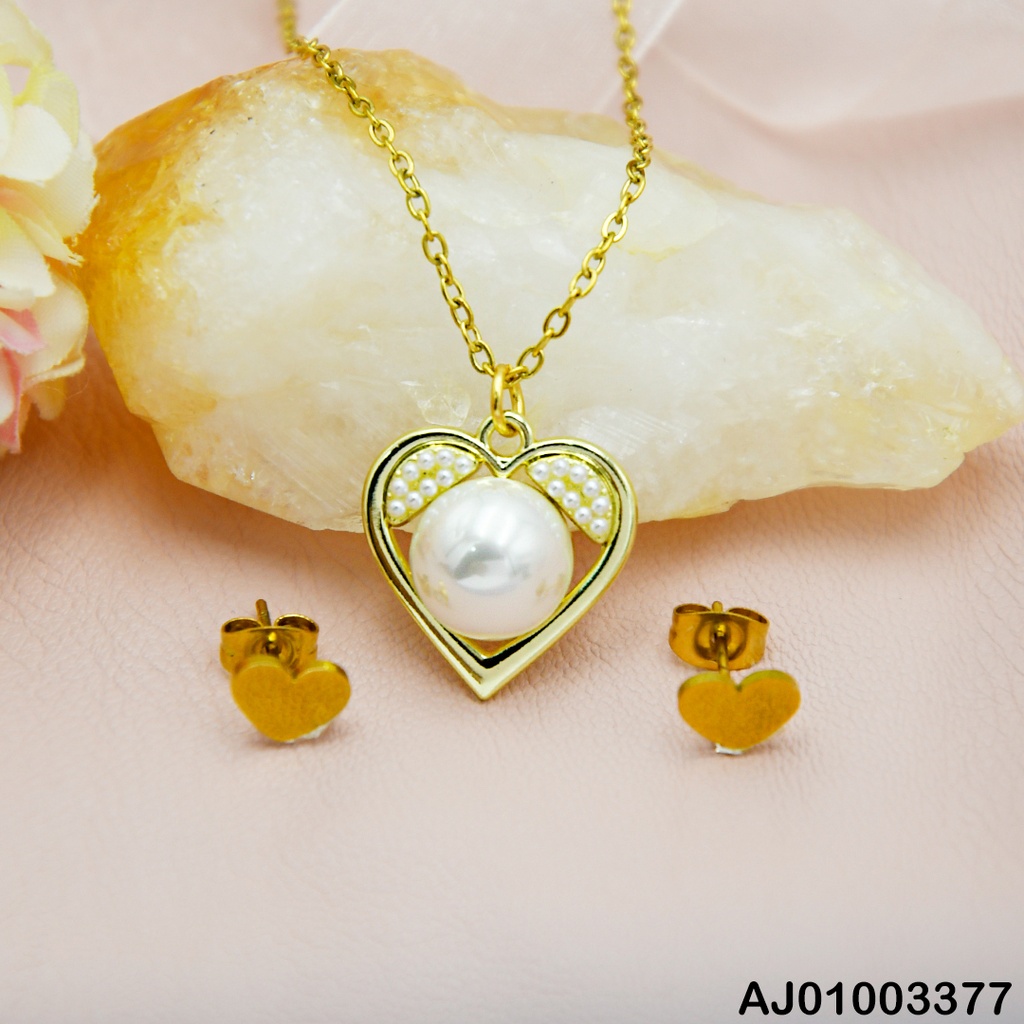 JUEGO DETALLES MINI CORAZONES DIJE CROQUI C/PERLA