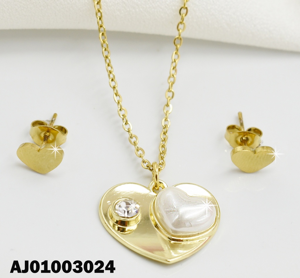 JUEGO DETALLES MINI CORAZONES DIJE:PLACA C/ZIRC Y 🤍