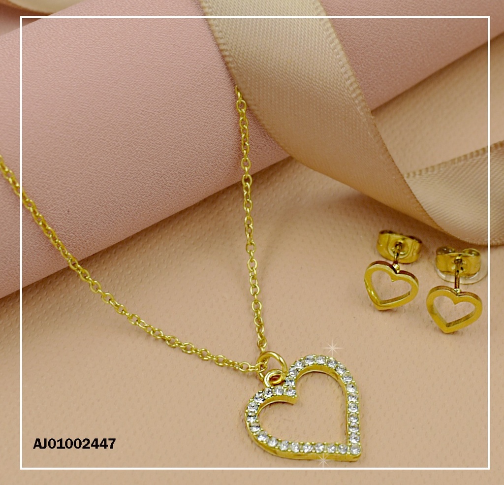 JUEGO DETALLES MINI CROQUI CORAZON BORDES ZIRCONIAS