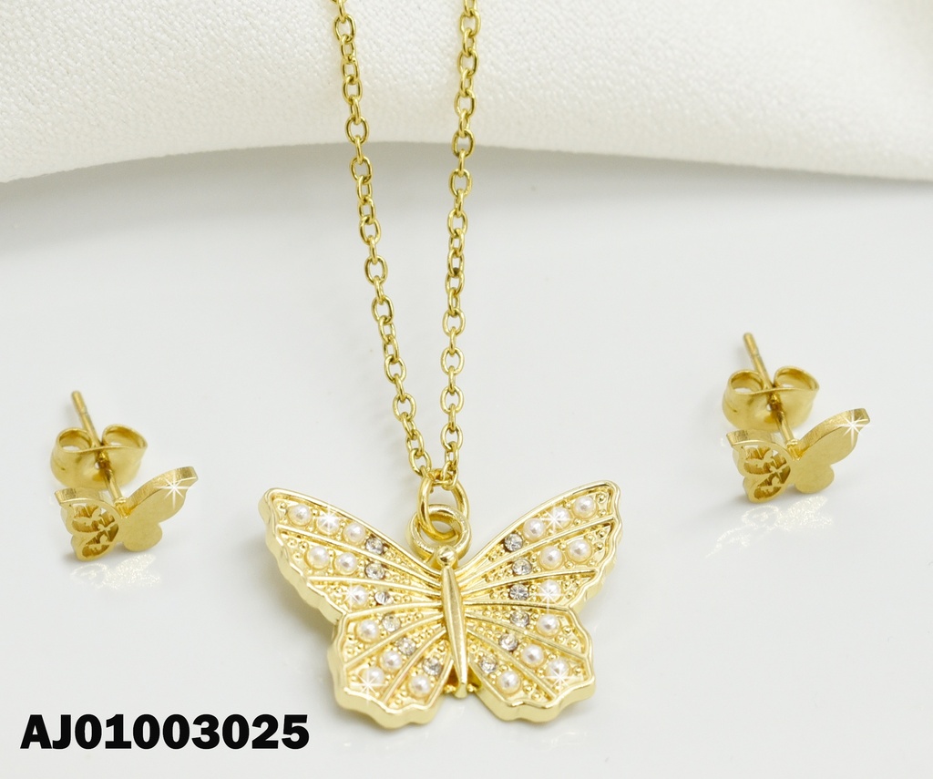 JUEGO DETALLES MINI MARIPOSAS,DIJE:CON ZIRCONIAS