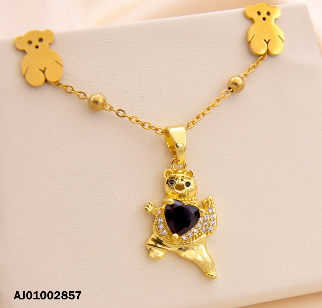 JUEGO DETALLES MINI OSITOS TOUCH DIJE C/♥ZIRC.NEGRA