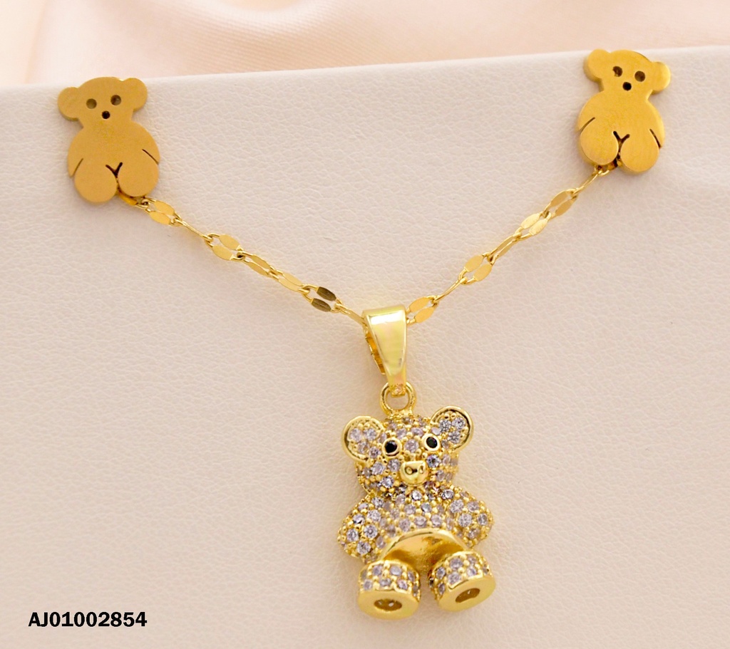 JUEGO DETALLES MINI OSITOS TOUCH DIJE SHORT DORADO