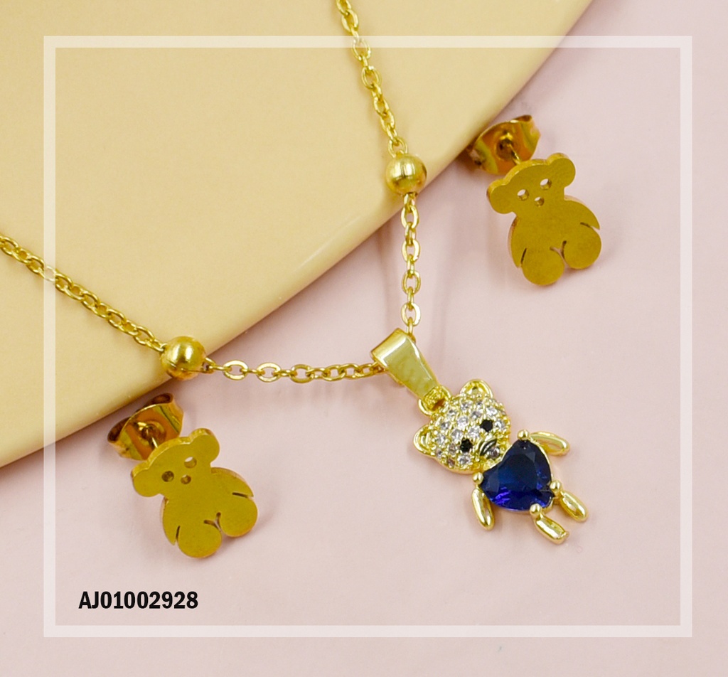 JUEGO DETALLES OSO TOUCH DIJE OSO CORAZÓN AZUL
