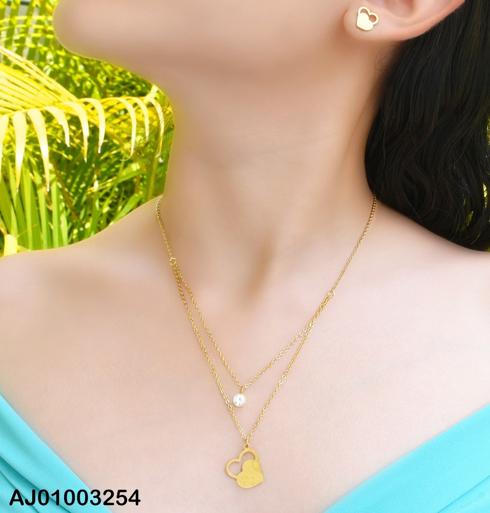 JUEGO DOBLE CAD. PLACA CORAZÓN SUPER PUESTA EN CROQUI