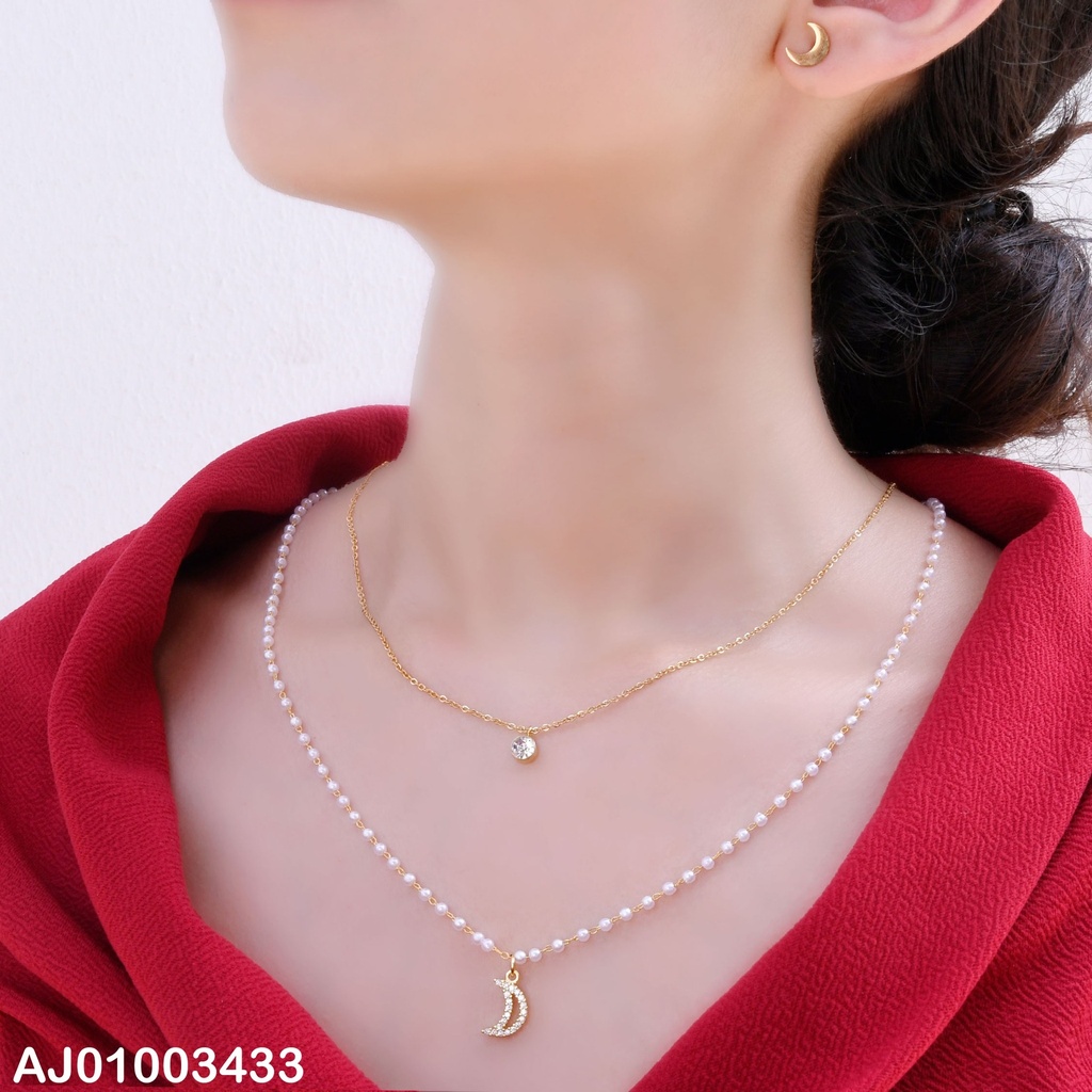 JUEGO DOBLE CAD.TRAD-ZIRC/PERLITA MEDIA LUNA LISA/ZIRC