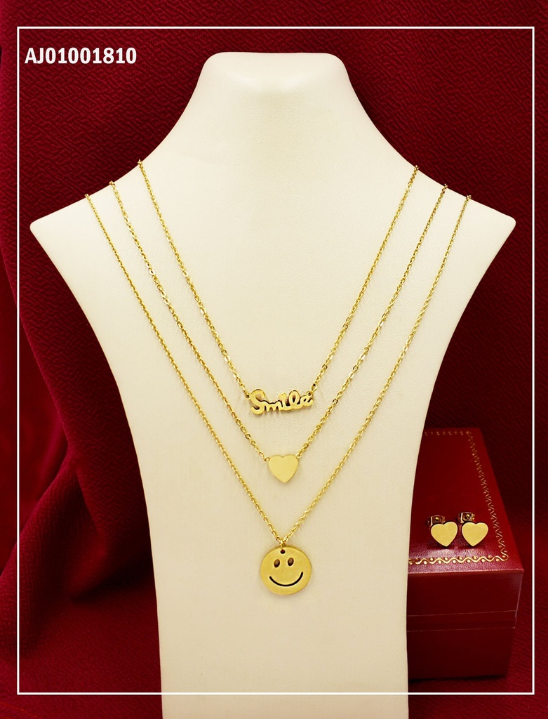 JUEGO DOBLE CADENA SMILE CARITA FELIZ
