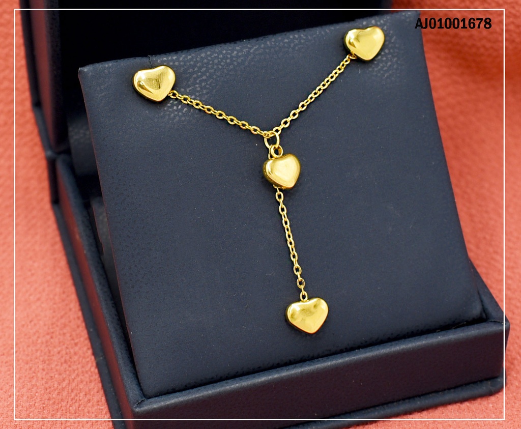 JUEGO DORADO DE CORAZONES INFLADOS PEQUEÑOS