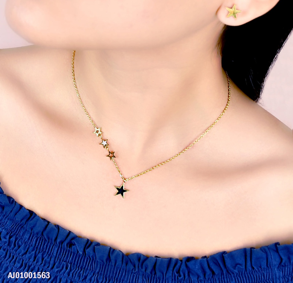 JUEGO DORADO DE ESTRELLAS, DIJE ESTRELLA NEGRA