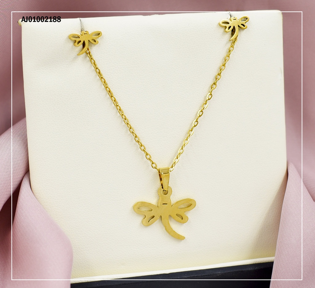 JUEGO DORADO ESTRUCTURA LIBÉLULA COLA CURVA
