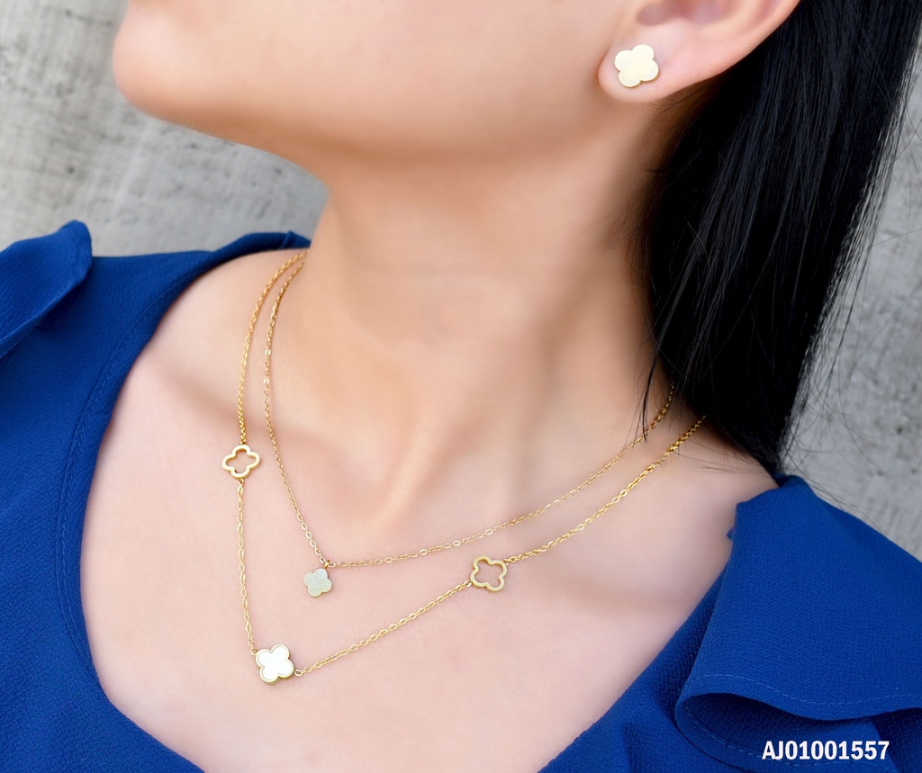 JUEGO VAN CLEEF BLANCO DOBLE CAD