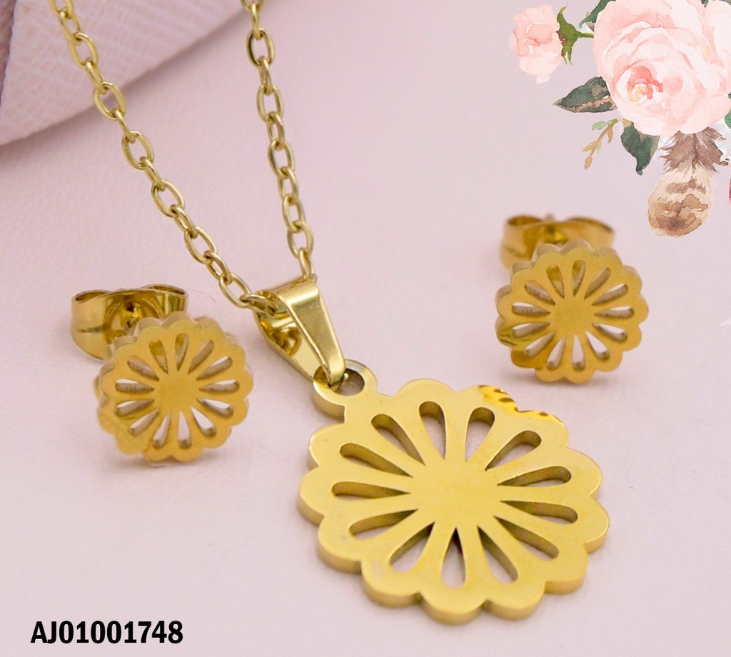 JUEGO DORADO FLOR CALADA