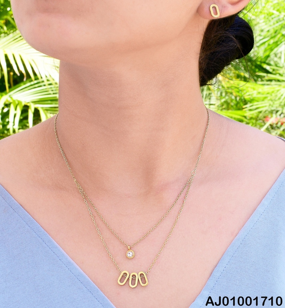 JUEGO DORADO LETRAS "O" Y PIEDRA
