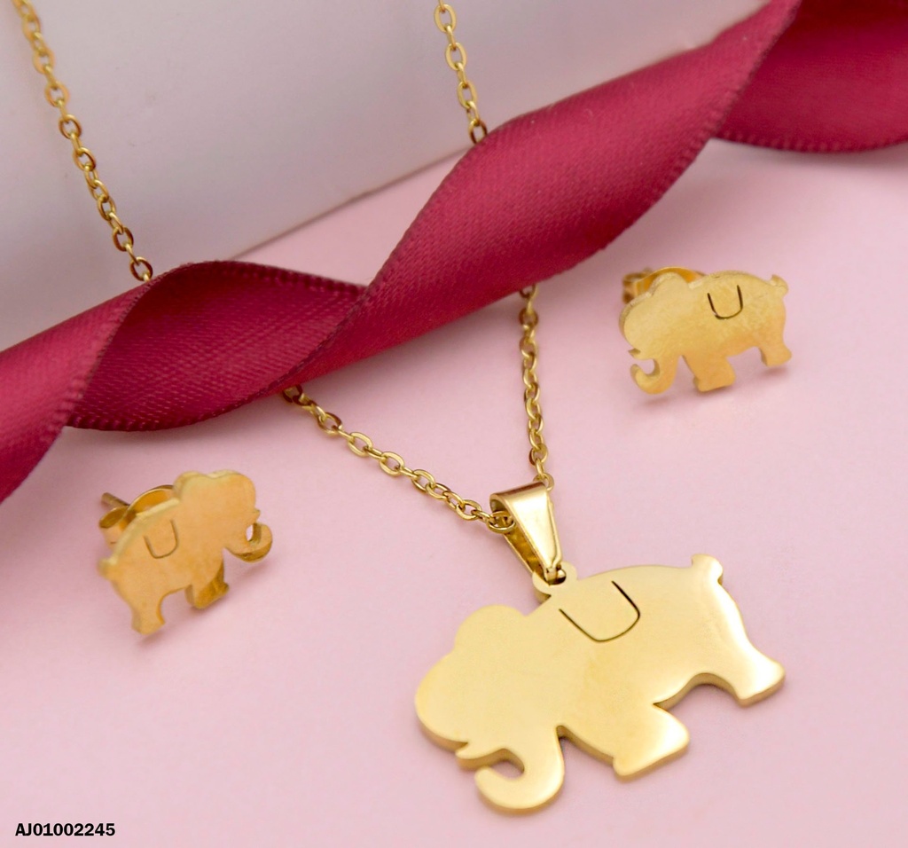 JUEGO ELEFANTE DIJE CON DETALLES EN TROMPA/OREJAS
