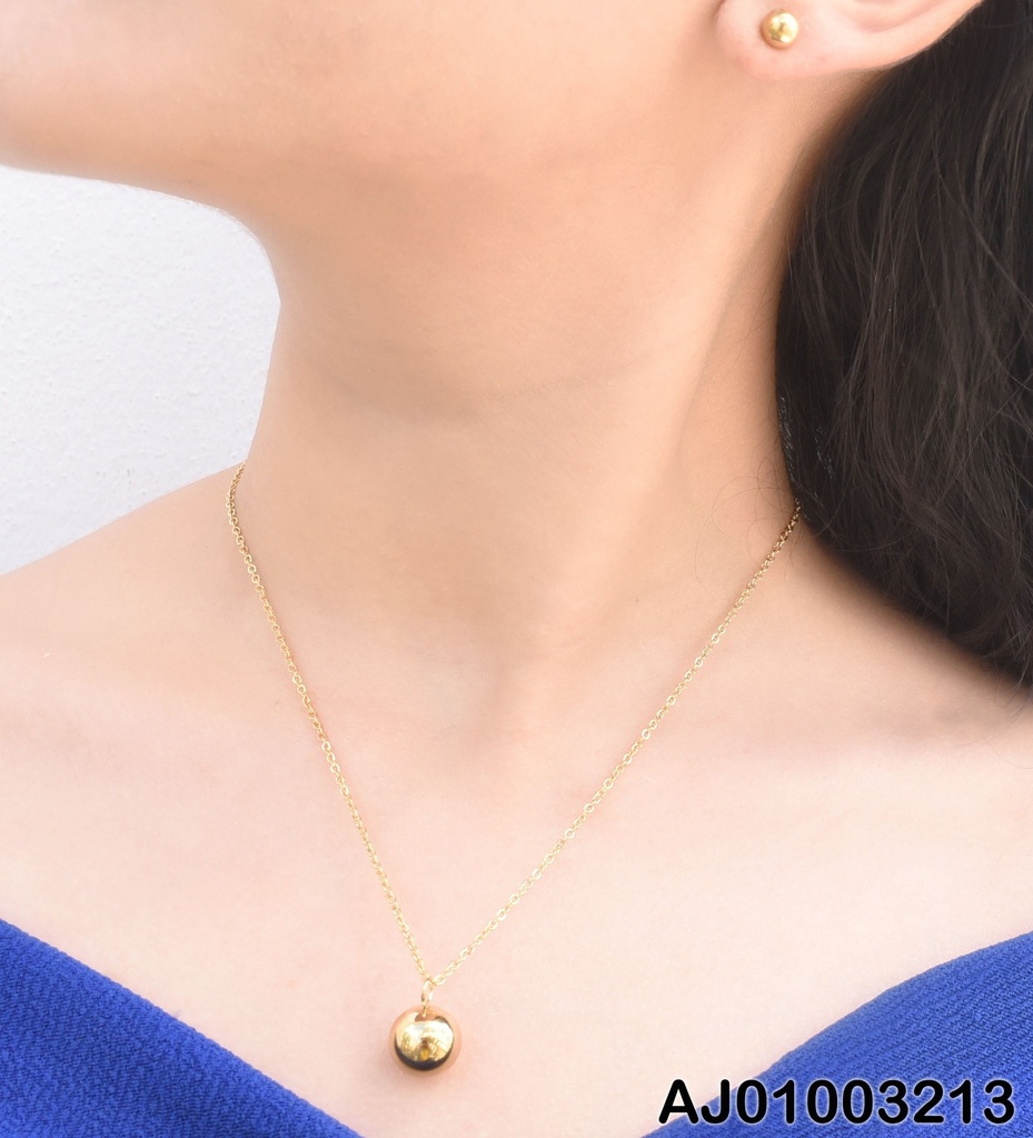 JUEGO ESFERA DORADA ARETES/DIJE