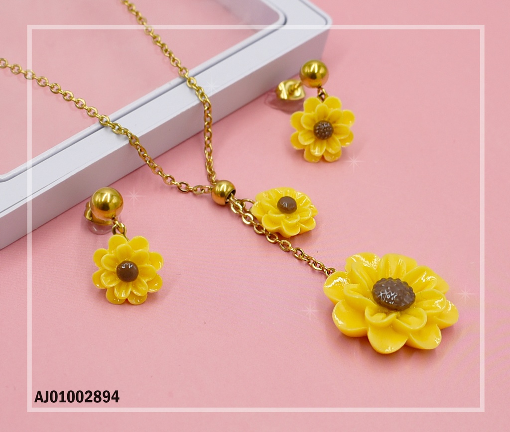JUEGO GIRASOLES DIJE 2 GIRASOLES COLGANTES
