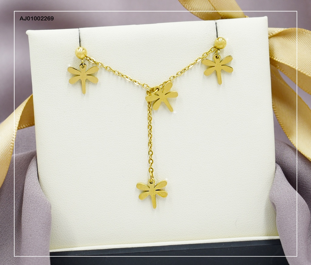 JUEGO LIBÉLULAS ARETES COLGAR,CADENA C/COLGANTE