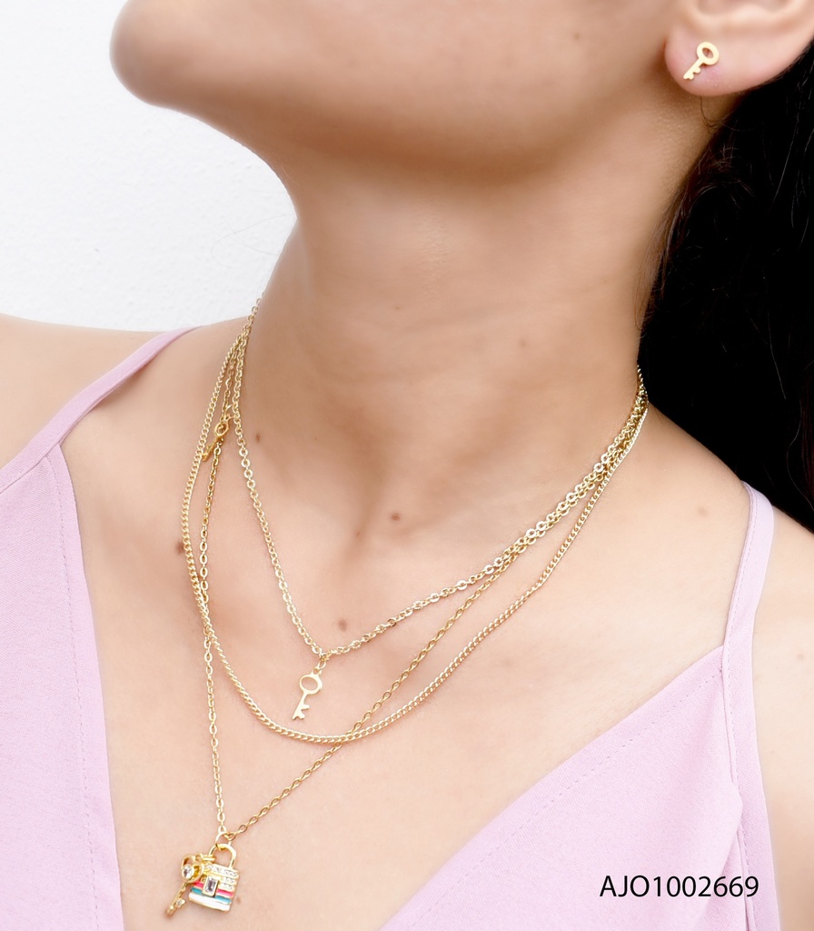 JUEGO LLAVES TRIPLE CAD. DIJE LLAVE-CANDADO