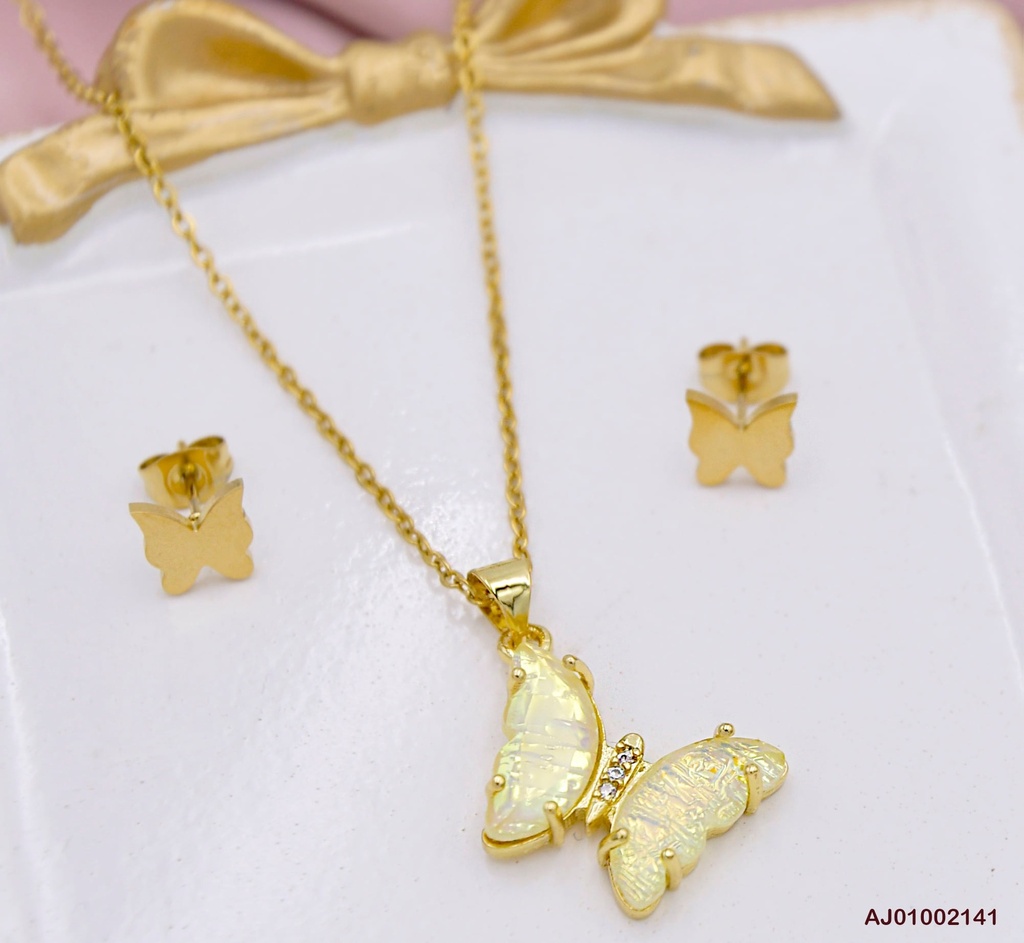 JUEGO MARIPOSAS DIJE MARIPOSA TORNASOL AMARILLA