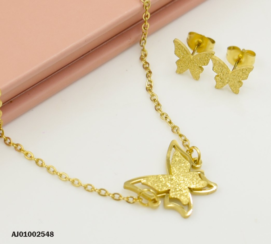 JUEGO MARIPOSAS ESCARCHADAS, DIJE FIJO EN MEDIACION DE 🦋