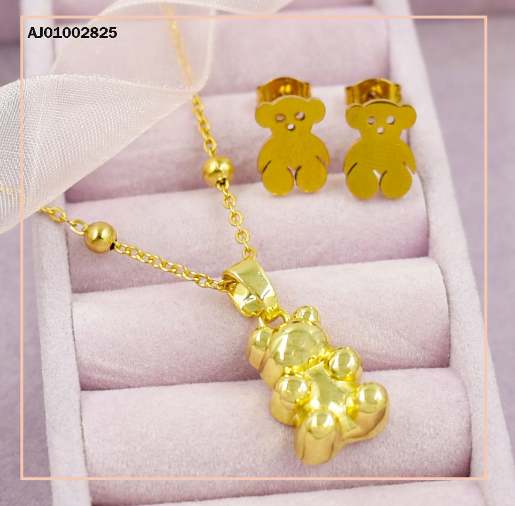 JUEGO OSOS DETALLES MINI DIJE DORADO EXTREMIDADES PEGADAS