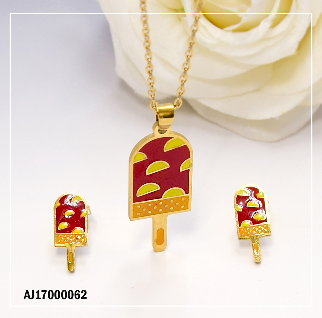 JUEGO PALETA DE HELADO ROJA CON AMARILLO