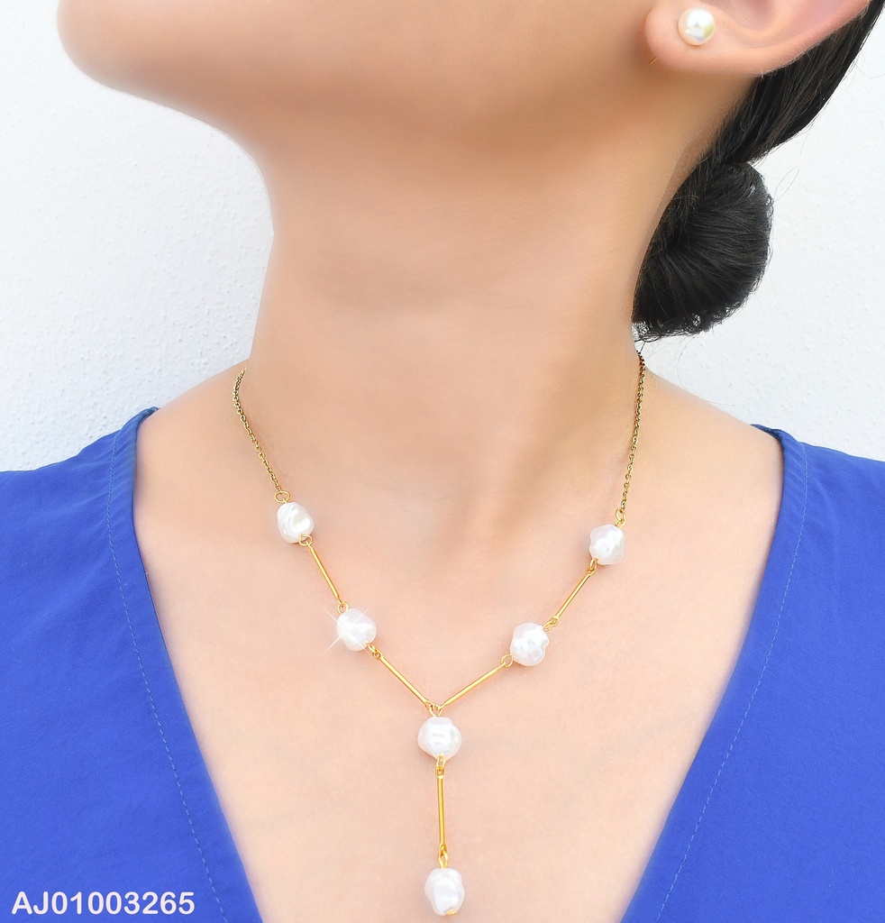 JUEGO PERLAS CULTIVADAS, CADENA C/COLGANTE ARETES PERLAS