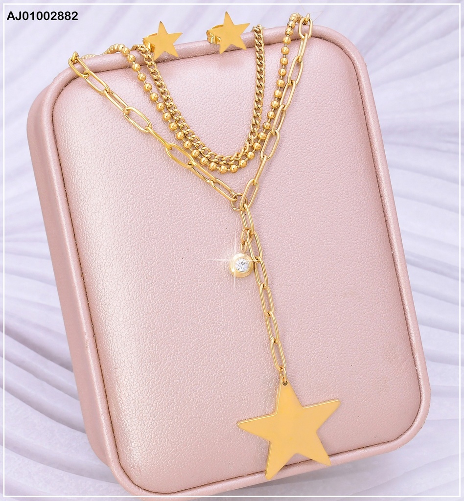 JUEGO PLACA ESTRELLA TRIPLE CAD.DIJES ESTRELLA/ZIRC