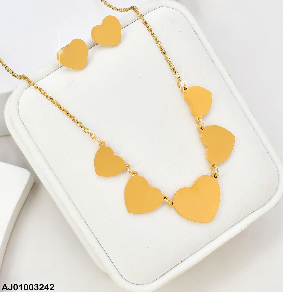 JUEGO PLACAS DE CORAZONES, CADENA C/ 5 CORAZONES (P.E.NOV2025)