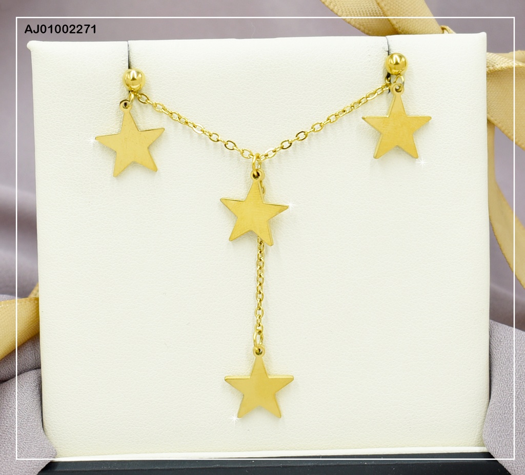 JUEGO PLACAS DE ESTRELLA ARETES COLGAR,CADENA C/COLGANTE ⭐⭐