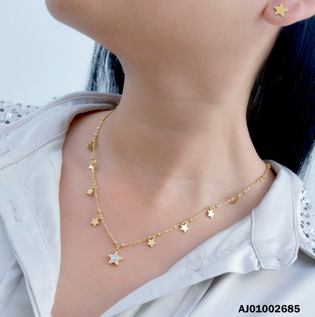 JUEGO PLACAS ESTRELLAS, DIJES COLGANTE 1 ESTRELLA ZIRCONIAS