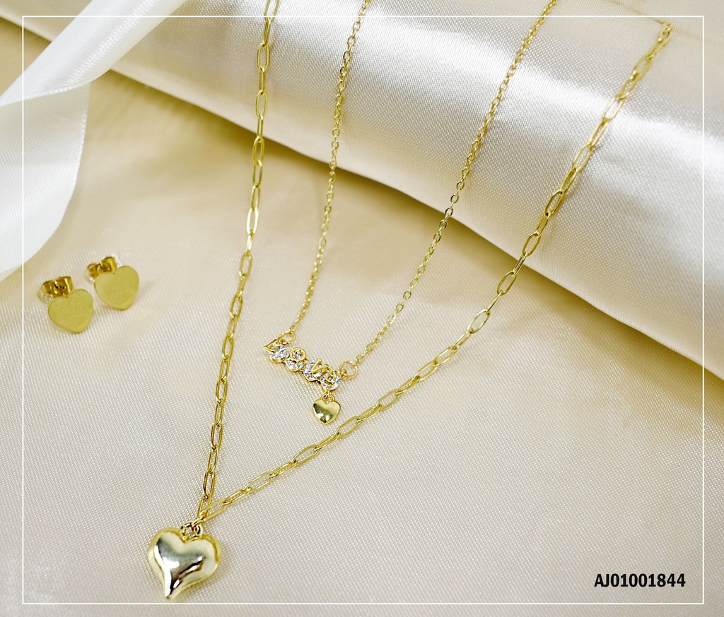 JUEGP ARETES CORAZÓN, DIJE CORAZÓN INFLADO