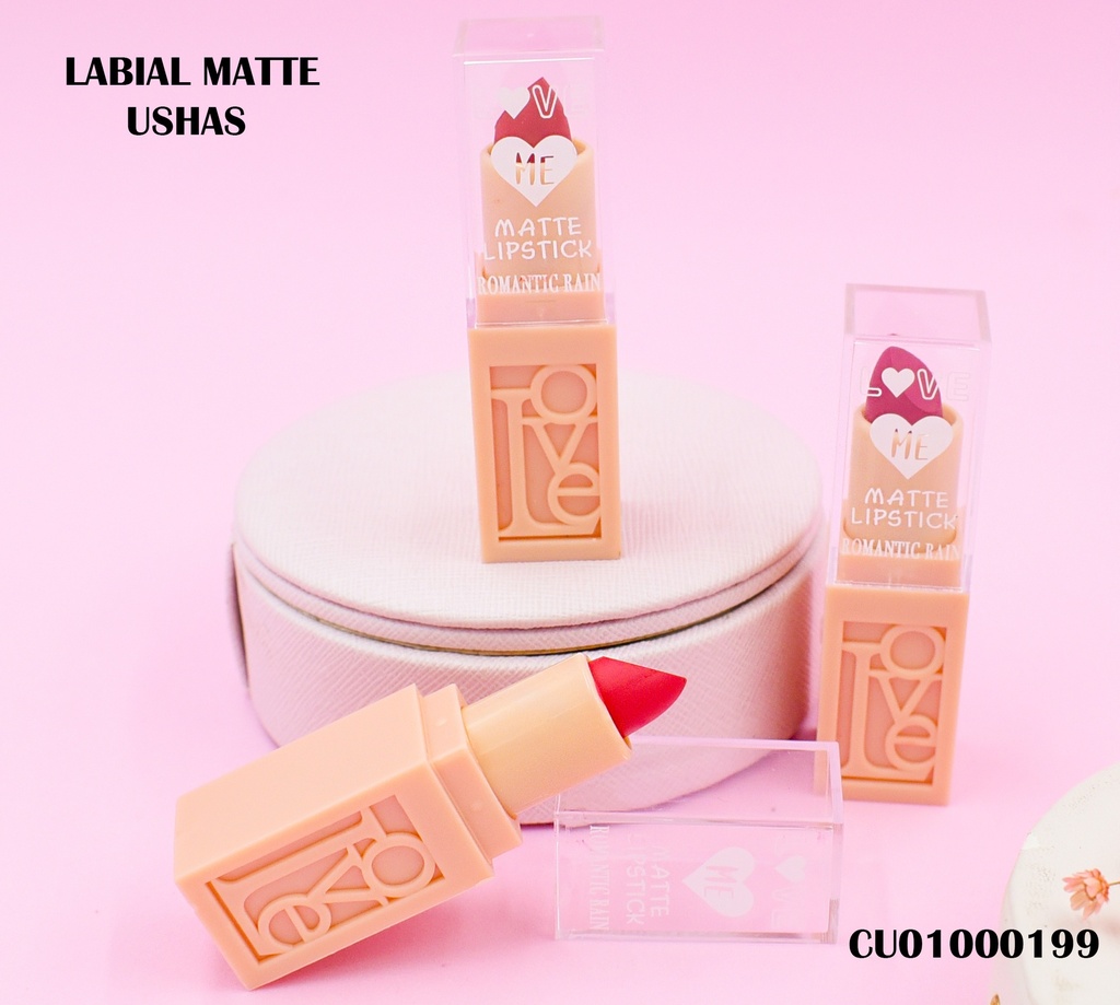 LABIAL MATTE LOVE ME ROMANTIC RAIN BASE ROSADA "LOVE"C1136