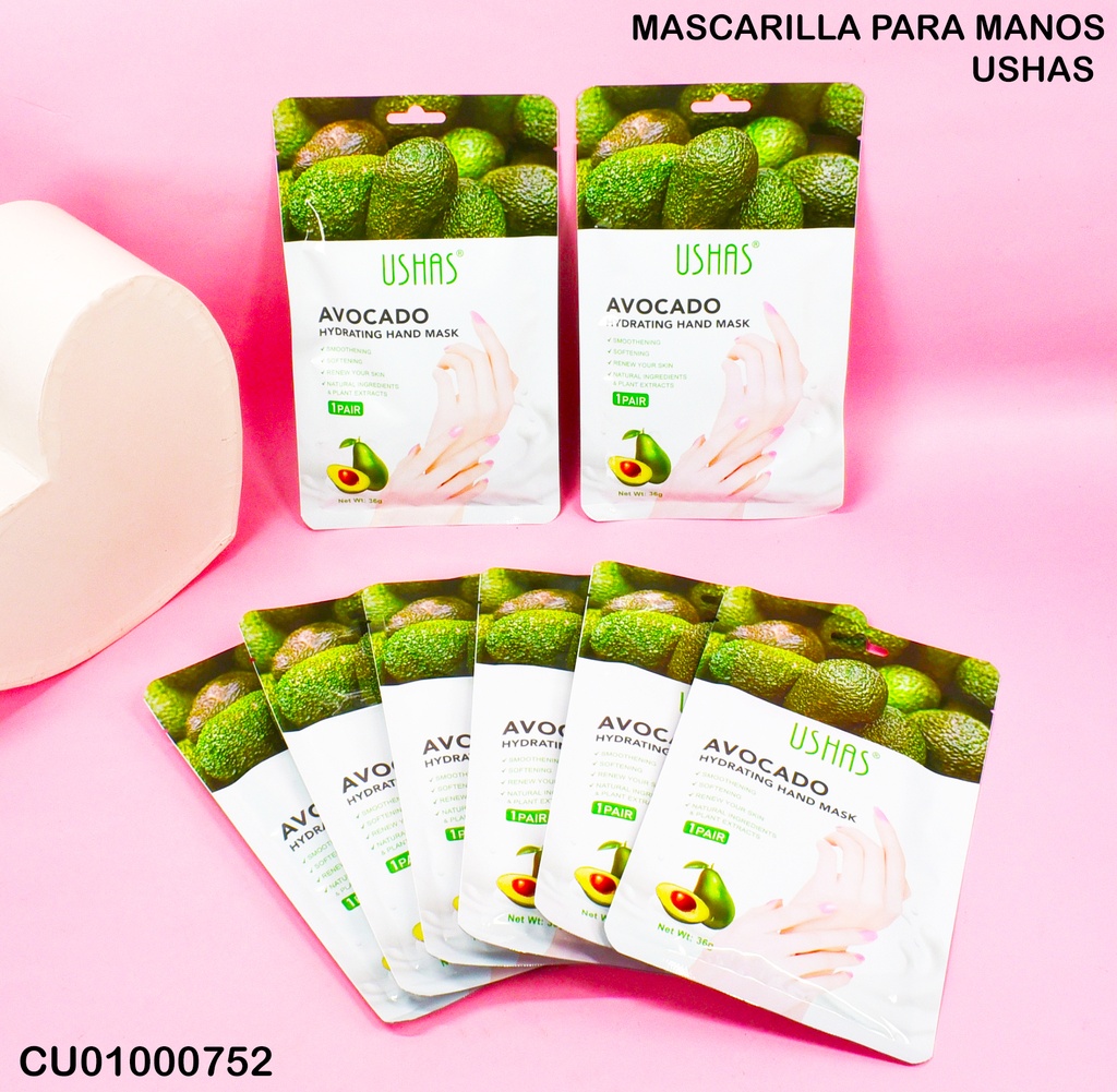 MASCARILLA HIDRATANTE MANOS AVOCADO USHAS 1 PAR HA150
