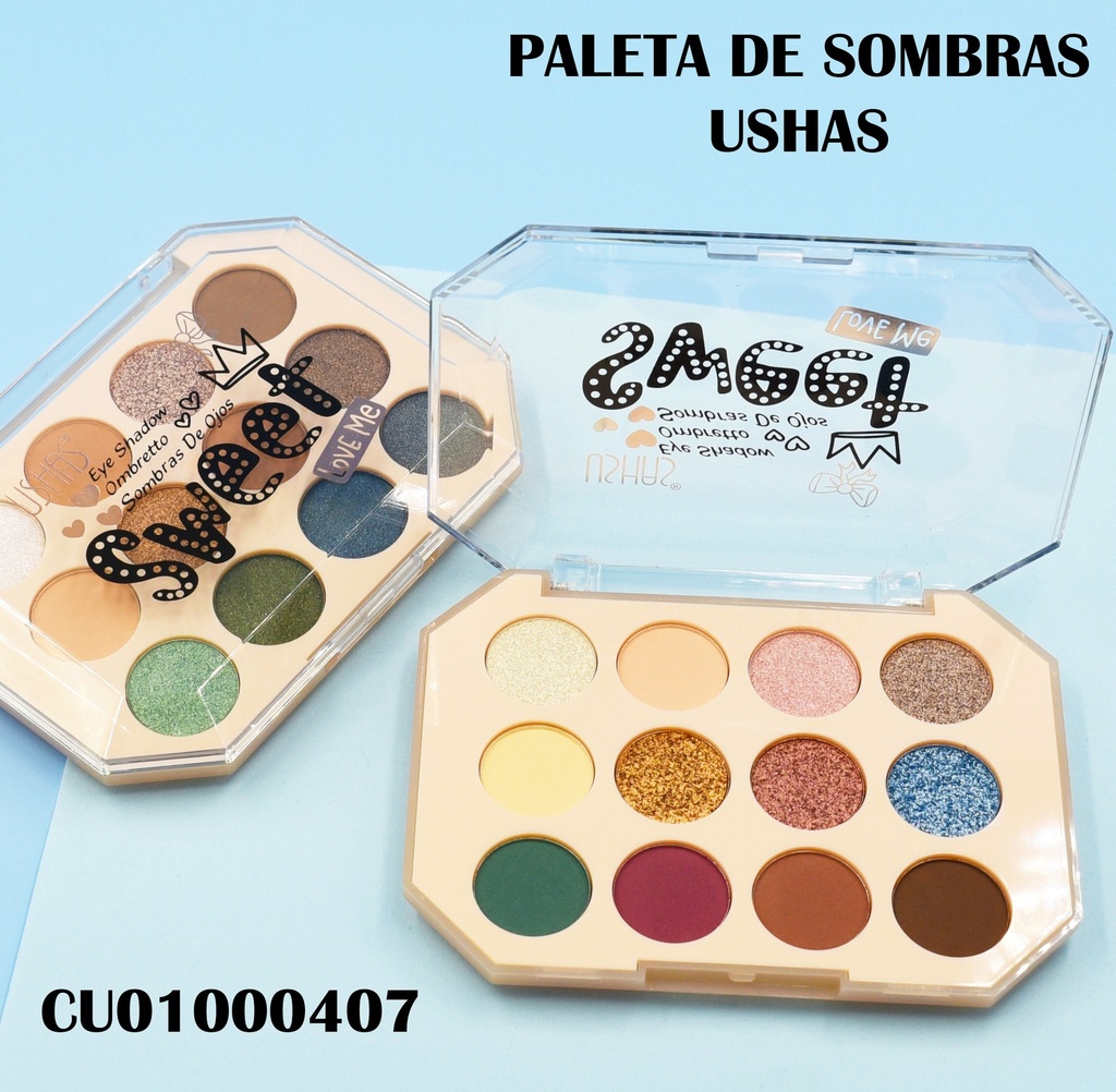 PALETA 12 SOMBRAS SWEET LOVE ME USHAS ES3907-4