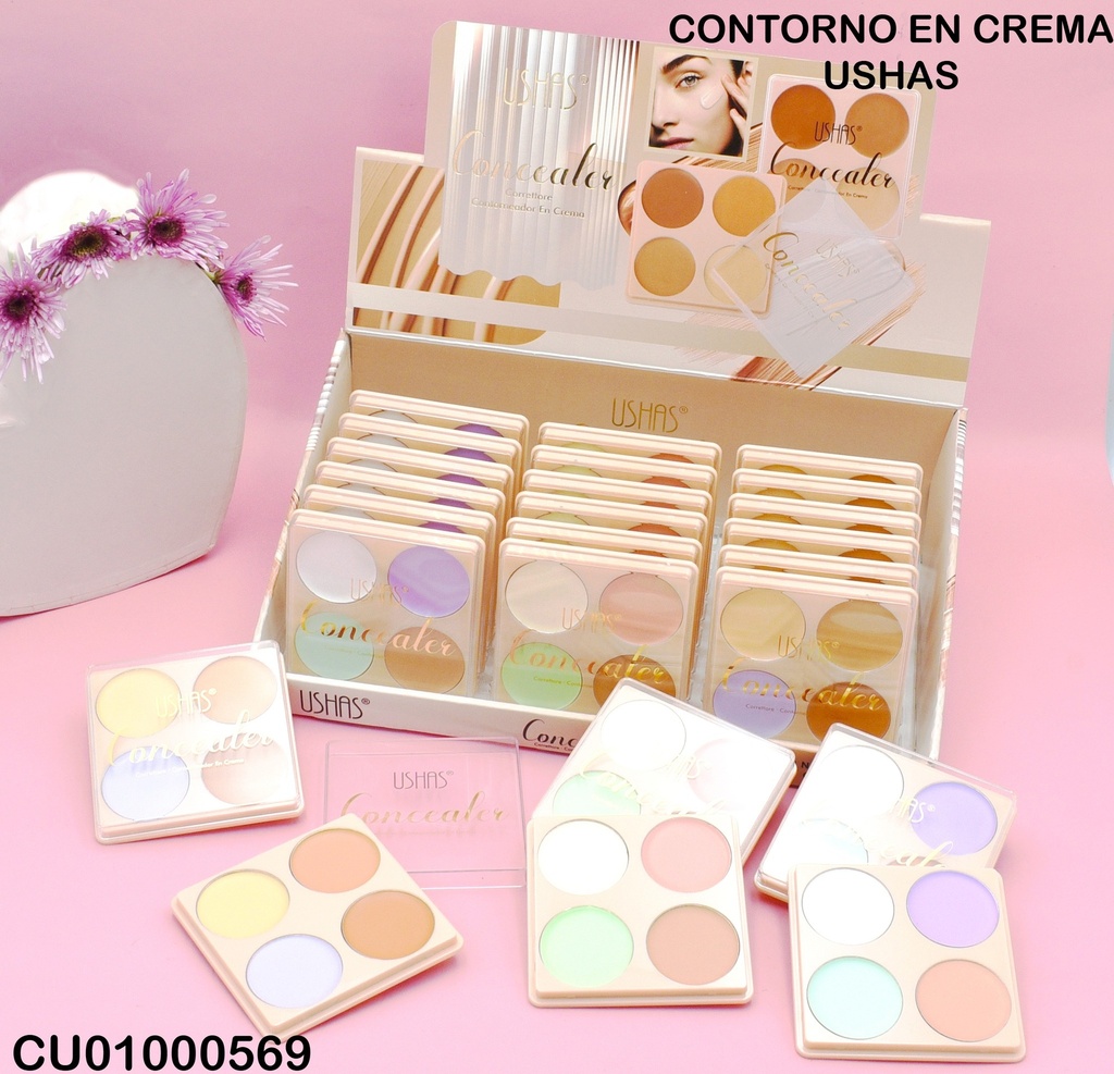 PALETA 4 CORRECTORES USHAS ES4042B TONOS SURTIDOS