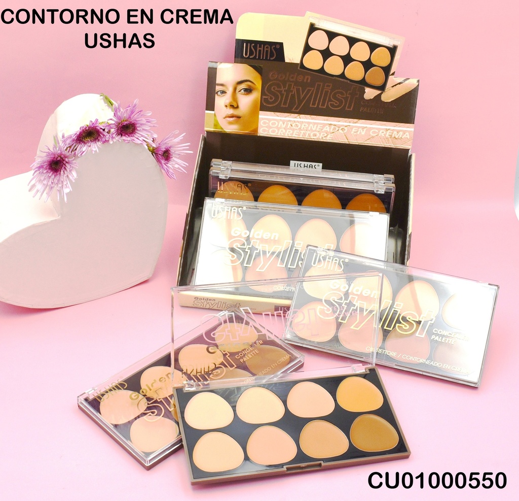 PALETA 8 CORRECTOR/CONTORNOS CREMA GOLDEN USHAS ES4017A