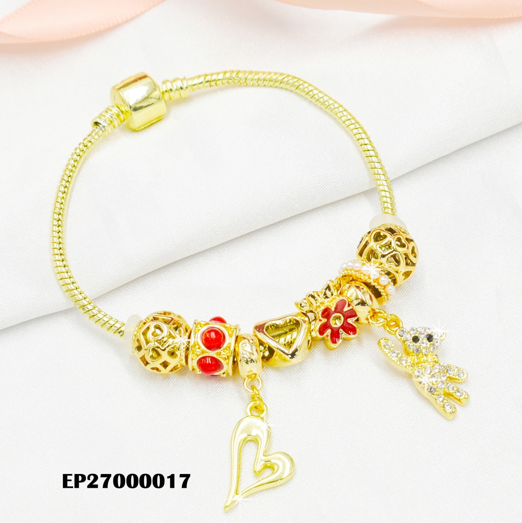 PANDORA C/CHARMS DIJES COLGANTES:OSITO ZIRC/CROQUI🤍