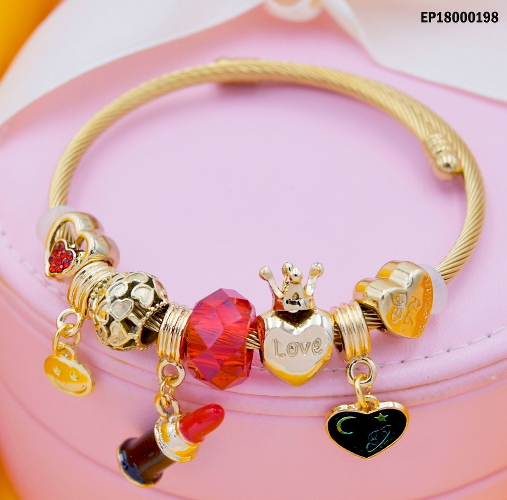 PANDORA DIJE ♥ NEGRO "LOVE",LABIAL,PLACA REDONDA