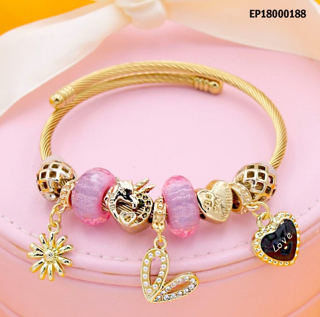 PANDORA DIJES:FLOR,CROQUI ♥,♥ "LOVE"