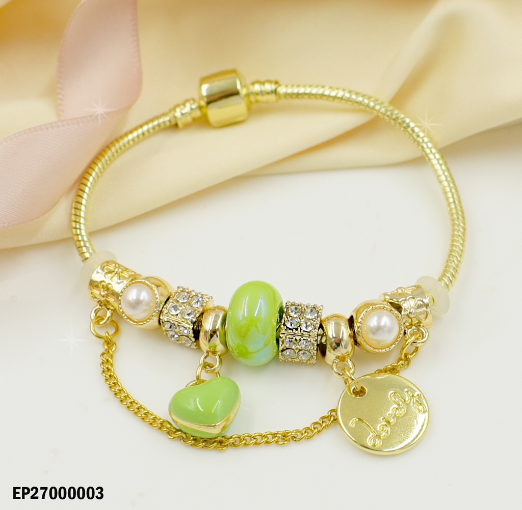 PANDORA DORADA C/CHARMS. COLGANTES:CADENITA/LOVELY