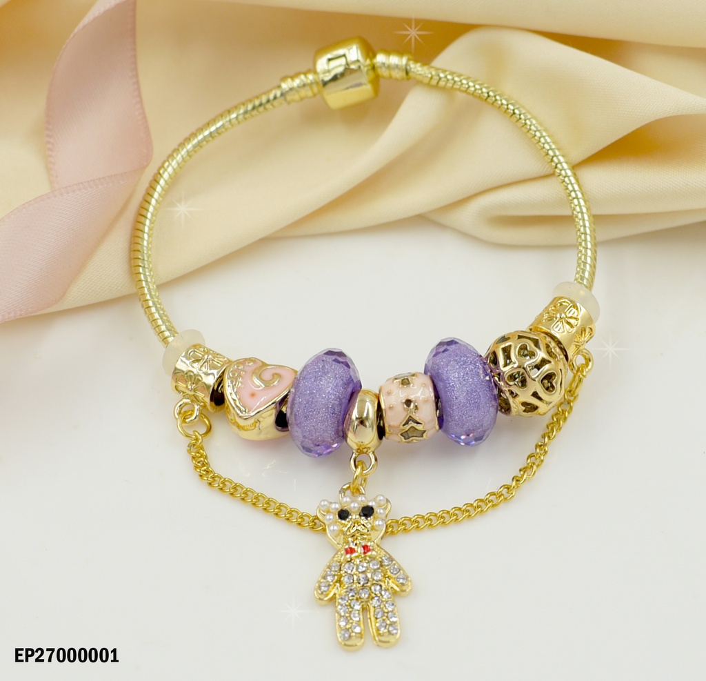 PANDORA DORADA CHARMS. COLGANTES 2♥/♥OJO