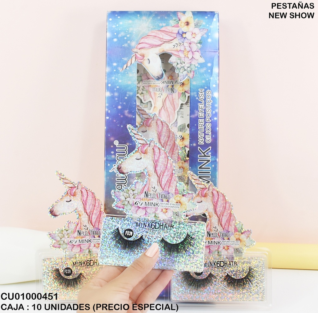 PESTAÑAS UNICORNIO NEW SHOW 6D MINK AD956