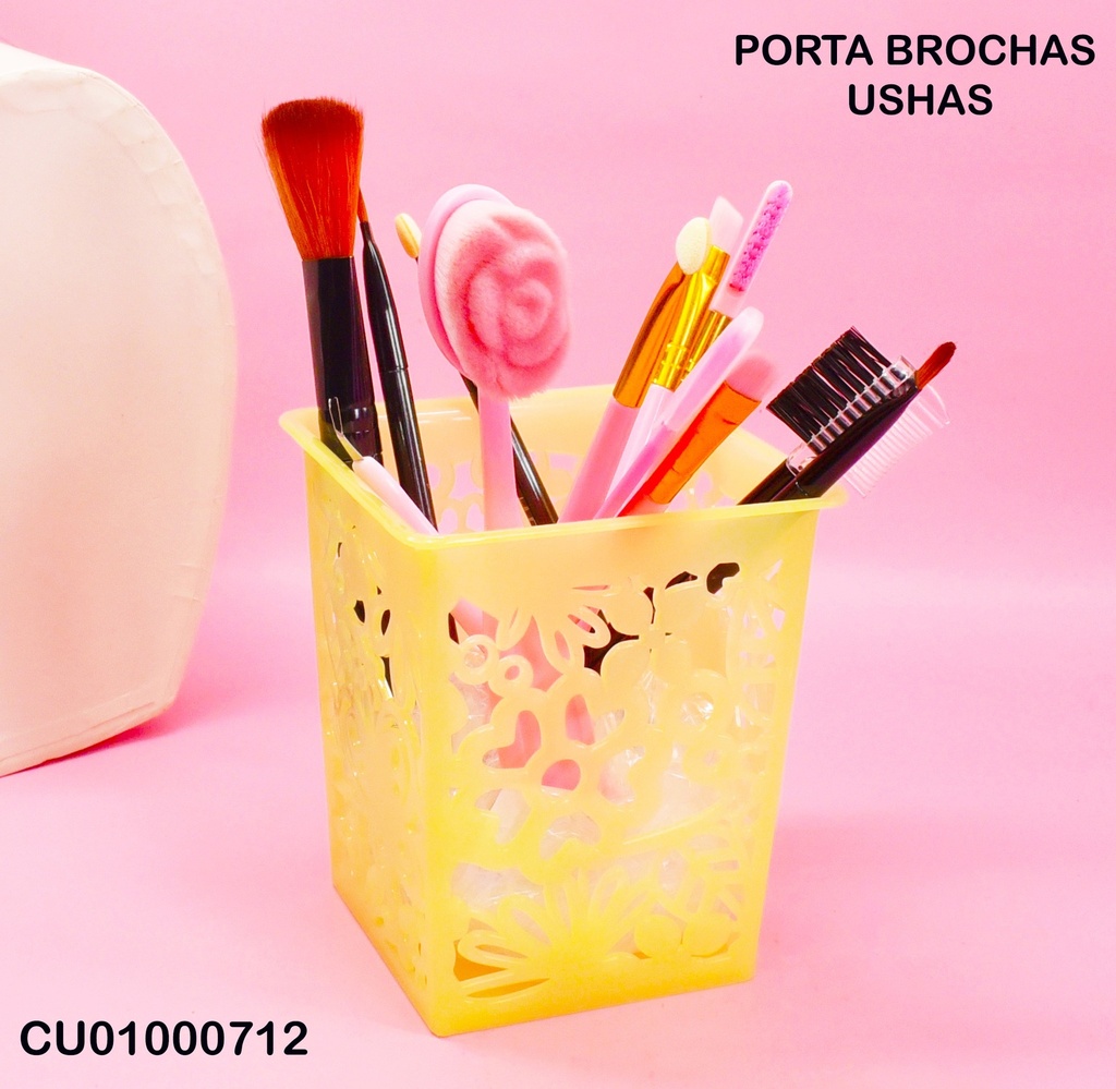 PORTA BROCHAS PLÁSTICO FLORES CALADAS 260841-2