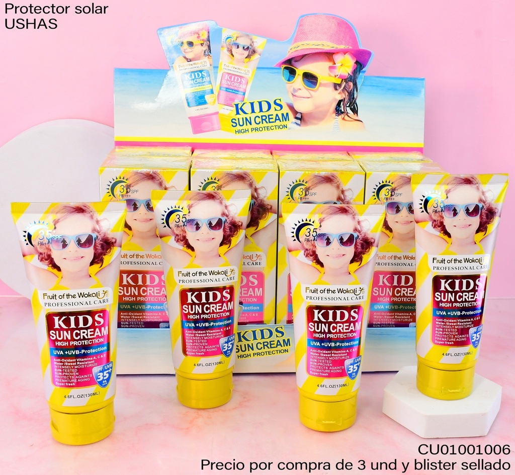 BLOQUEADOR SOLAR PARA NIÑOS EN CREMA 30+SPF WKL496