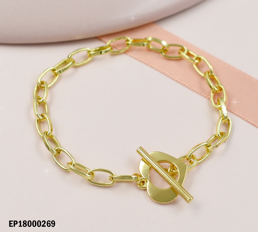 PULSERA CANDADO AL FRENTE Ø ESLABONES CUADRADOS