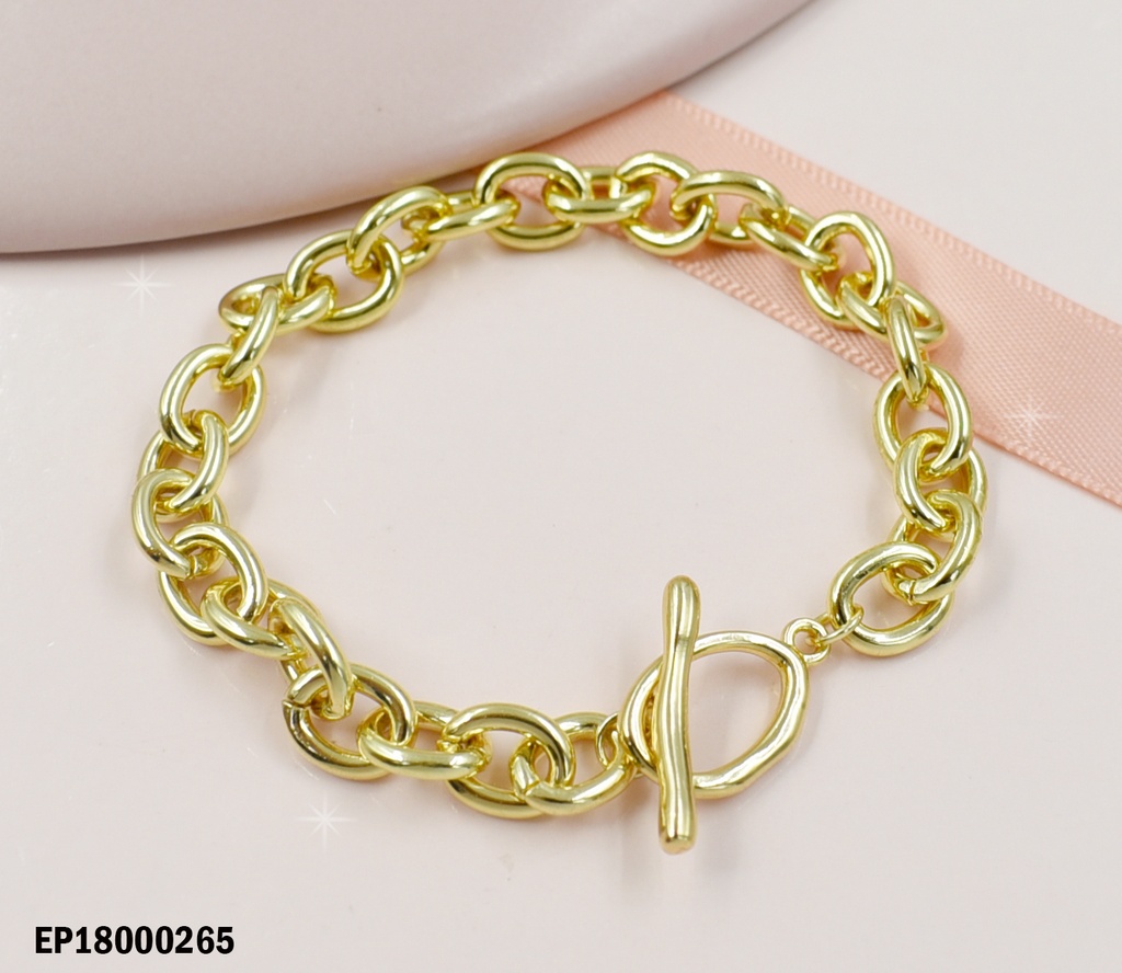 PULSERA CANDADO AL FRENTE Ø ESLABONES ÓVALADOS