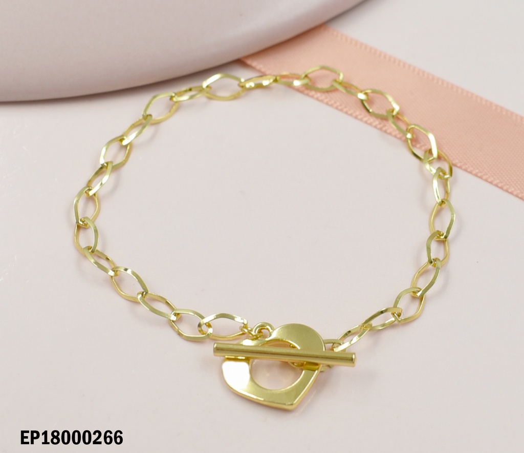 PULSERA CANDADO AL FRENTE Ø ESLABONESÓVALDOS FINOS