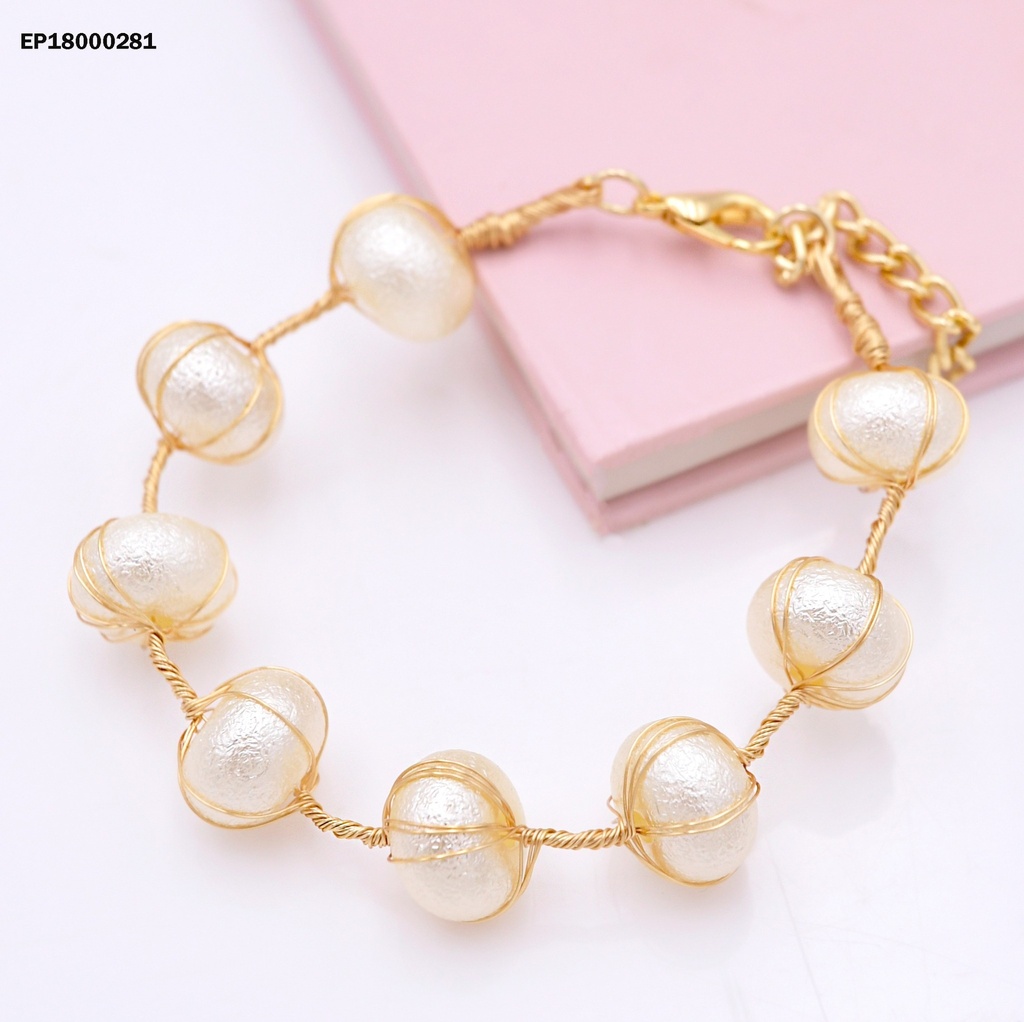PULSERA DE PELOTAS ENVUELTAS EN ALAMBRE