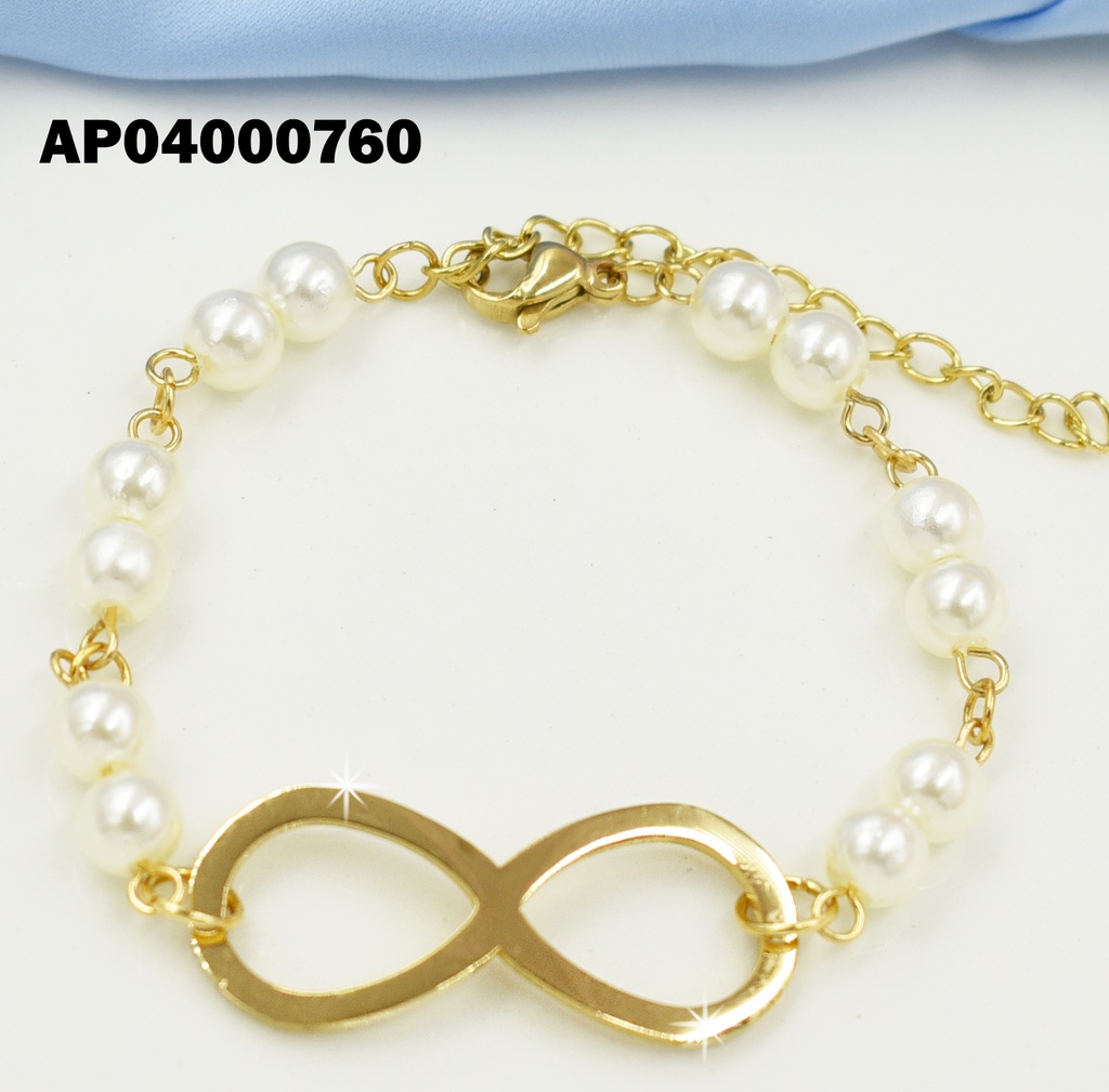 PULSERA DE PERLAS CON NUM"8" HORIZONTAL